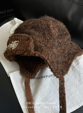 潮牌雷锋帽男女同款秋冬加厚保暖