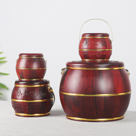 结婚庆用子孙桶实木单个马桶婚庆用品酸枝木喜桶早生贵子女方陪嫁