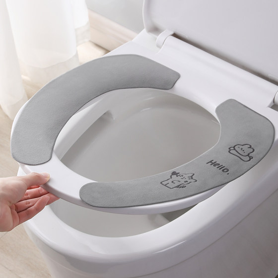 Toilet Seat Cushion Home Plush Toilet Sticky Toilet Cushion Seat Cover Waterproof Summer Four Season Universal Toilet Seat