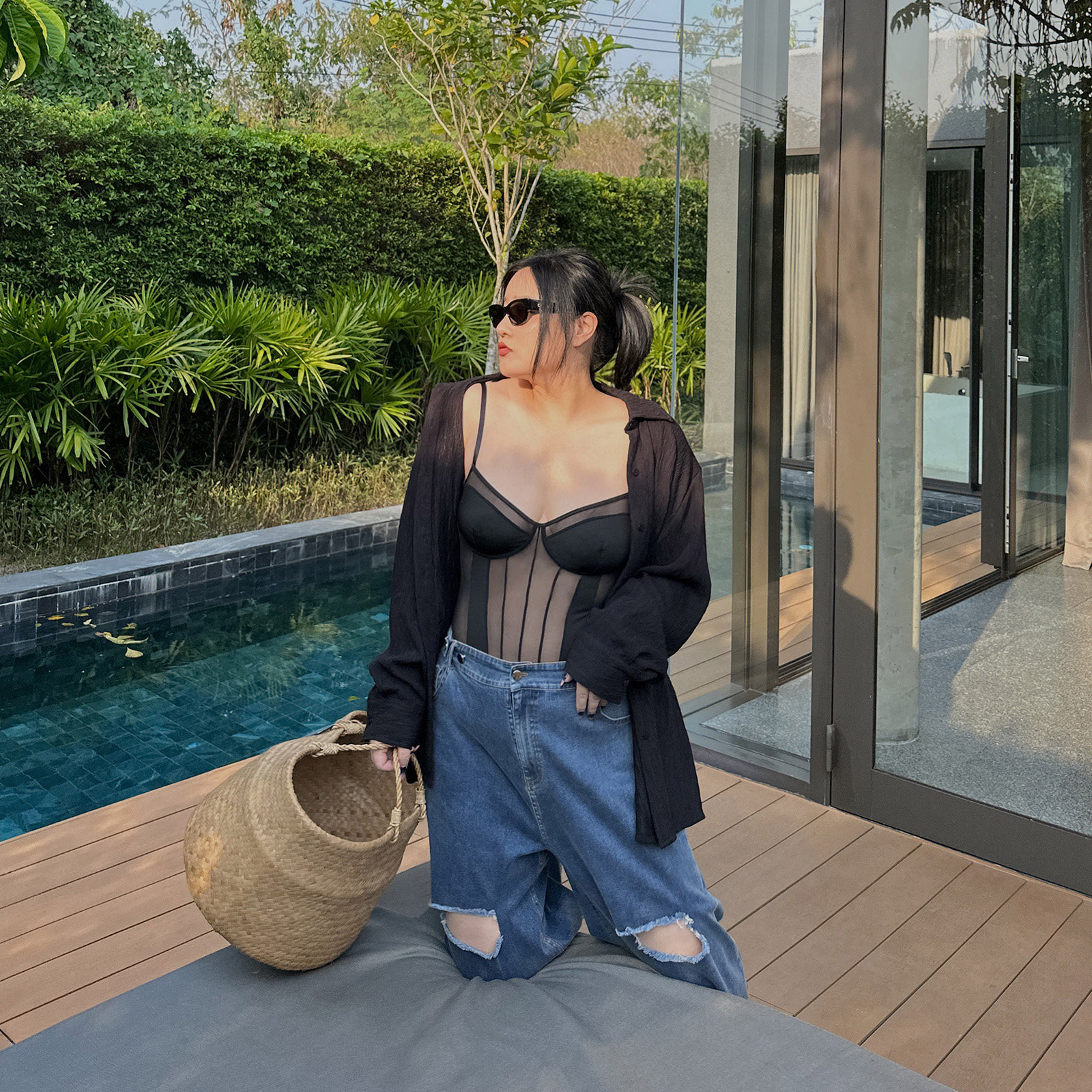 铅笔小鑫大码女装拼接连体胖mm吊带露背性感蕾丝背心,淘宝优惠券,粉丝福利购,淘宝优惠卷