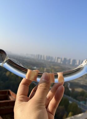 高硼硅实心玻璃双头手工装饰品摆件女孩子卧室摆饰透明光滑无毛刺