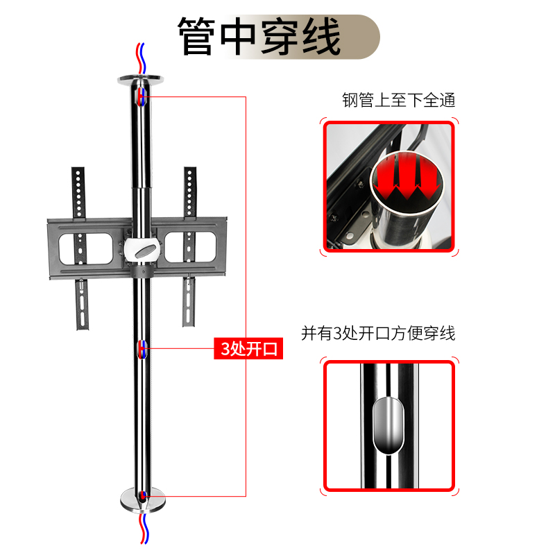 液晶电视360度旋转架落地支架隔断墙旋转挂架旋转电视柜旋转底座-图3