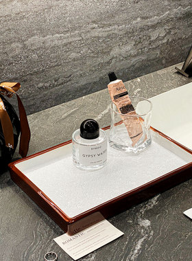 复古高档酒店卫生间洗手台花艺香薰托盘洗手液瓶浴室装饰品样板房