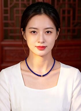 天然青金石项链女款925纯银新中式锁骨链轻奢小众颈链