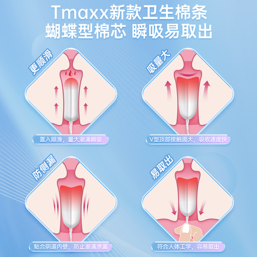 【3盒装】Tmaxx内置导管式卫生棉条棉棒卫生巾款姨妈