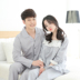 Phiên bản Hàn Quốc của bộ đồ ngủ đôi mới cotton tay áo bảy điểm nữ váy ngủ mùa xuân và mùa thu nhà dịch vụ phù hợp với điểm sóng lỏng lẻo - Đêm đầm váy sát nách Đêm đầm
