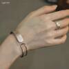 Pure silver 999 matte brushed hollow bracelet