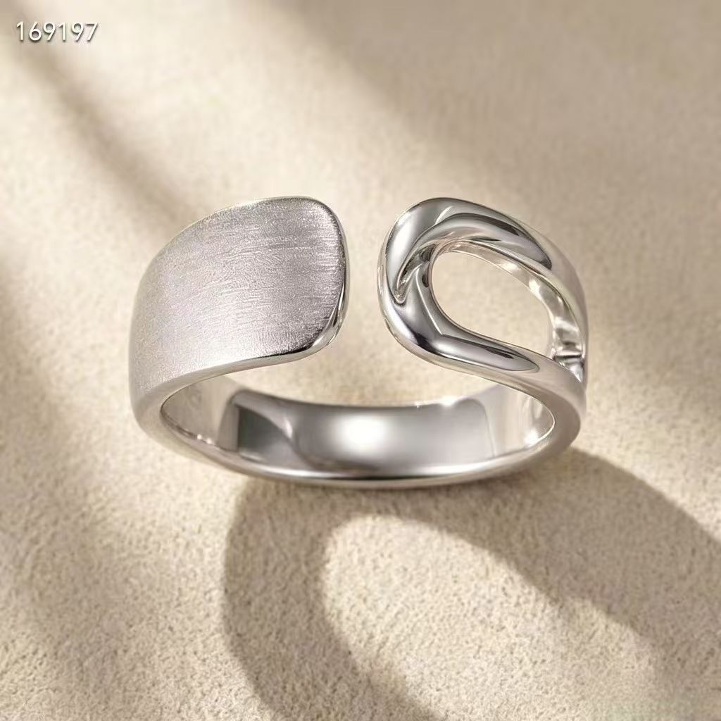 Pure silver 999 matte brushed hollow bracelet