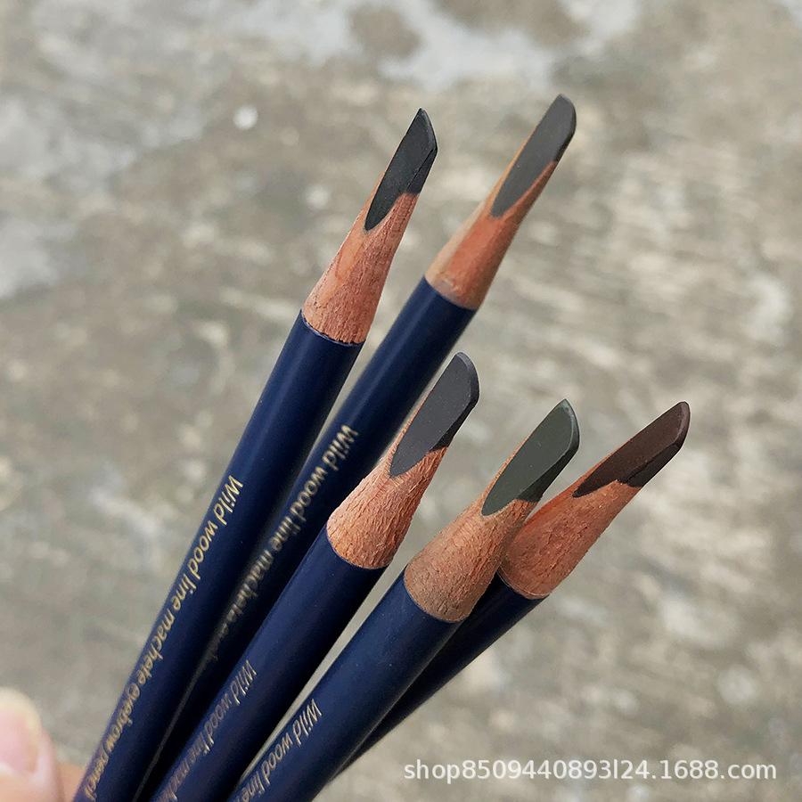 野生眉苔绿色眉笔木质砍刀苔棕眉笔自然灰色持久防水防汗根根分明 - 图0