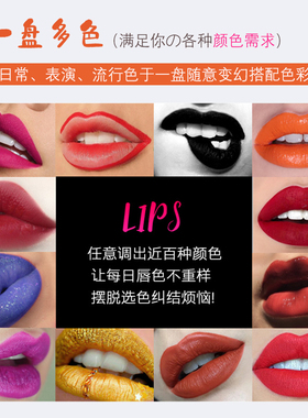 卡梅拉口红盘化妆师调色专用唇彩影楼多色哑光唇盘