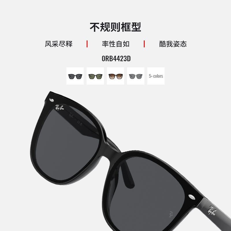 【成毅同款2024新品】RayBan雷朋太阳镜男女款不规则墨镜0RB4423D - 图1