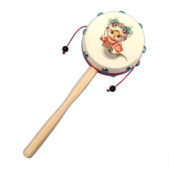 Traditional sheepskin rattle babies can chew