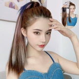 Хвостик, парик, ремень на завязках на липучке с косичкой, прямые волосы, длина миди, популярно в интернете