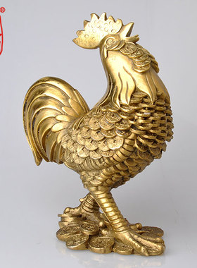 铜公鸡祥安阁大吉大摆件