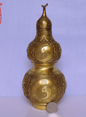 吉祥如意铜葫芦摆件(大号)