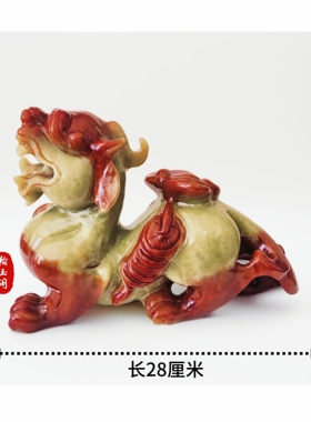 天然玉石貔貅摆件岫玉貔貅玄关摆设店铺开业礼品客厅公母一对皮丘