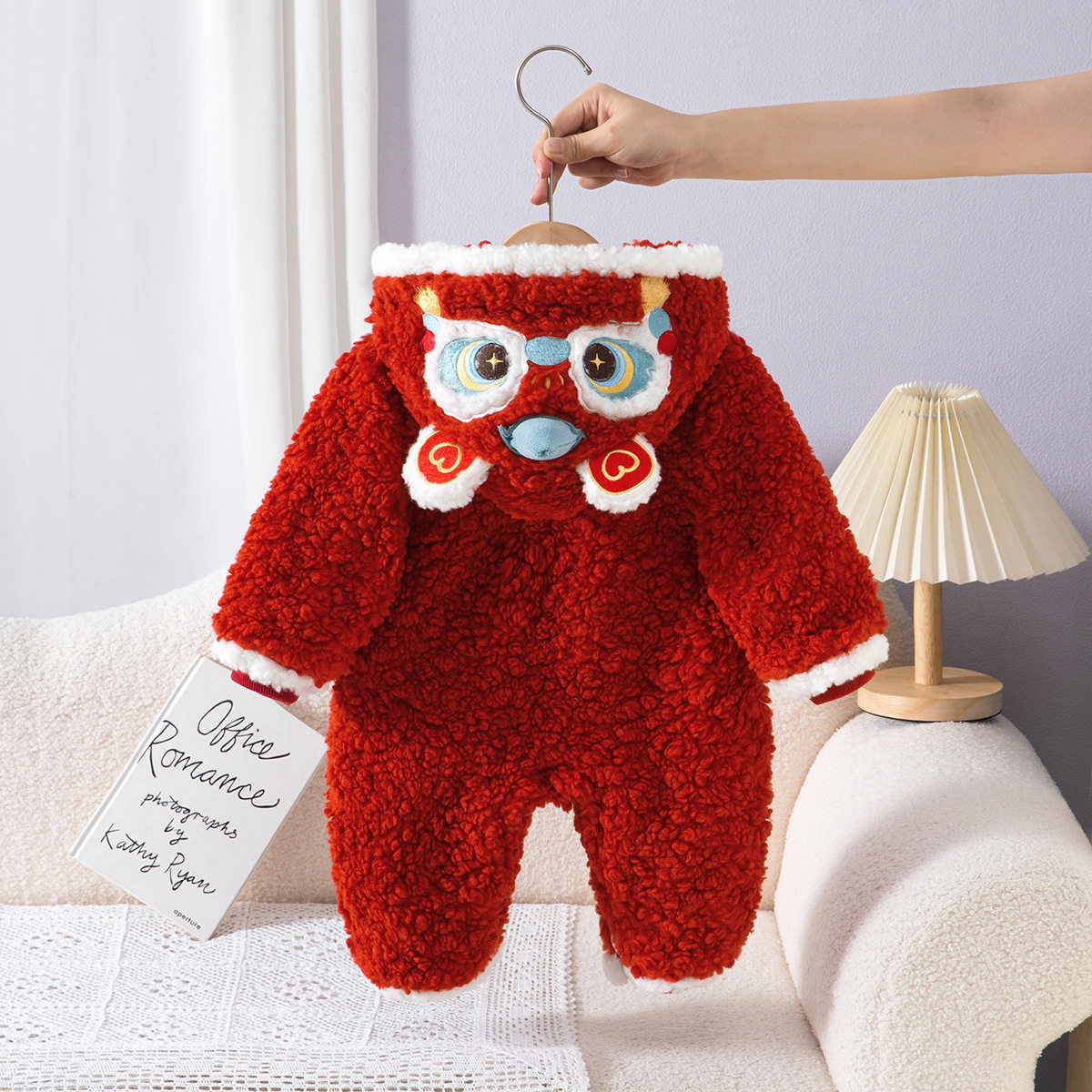 中式婴儿绒面红色连体衣喜庆周岁满月爬爬服加厚新生儿喜庆拜年服,淘宝优惠券,粉丝福利购,淘宝优惠卷