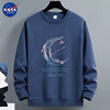 NASA co-branded autumn and winter men's sweatshirt 2025 new loose velvet thickened youth bottoming shirt long-sleeved trendy
