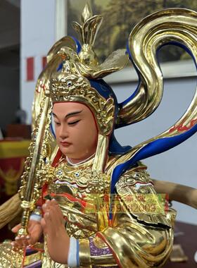 韦陀天韦天将军菩萨楼至佛手工雕刻神像摆件木雕工艺脱身佛像定制