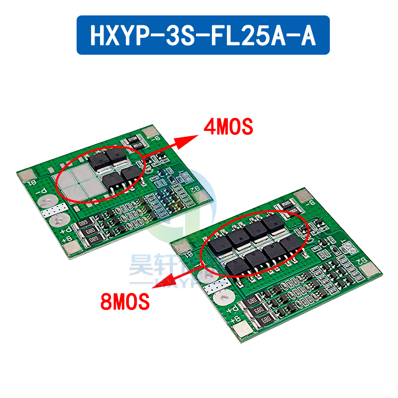 3串12V18650锂电池保护板 11.1V 12.6V带均衡25A过流过充过放保护 - 图0