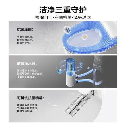 【政府补贴15%】九牧智能马桶盖板即热冲洗烘干加热坐便座圈ZS021 - 图2