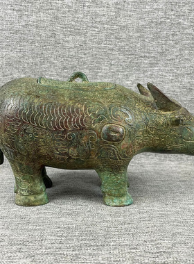 商代青铜器仿古摆件亚长牛尊纯铜