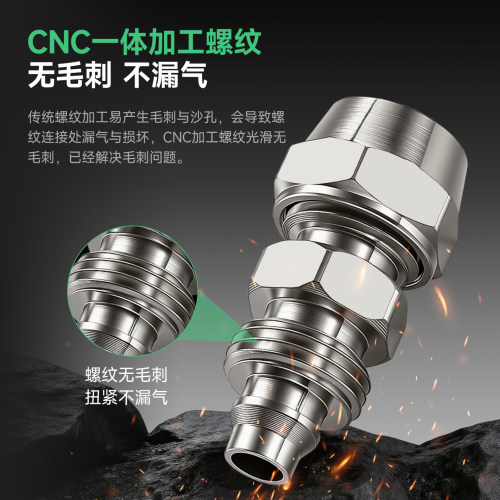 全铜接头快拧PU直通 PG变径直接气管锁母型 6-4 8-6 10-6 12-16mm - 图3