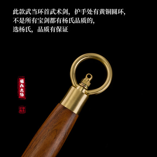 龙泉杨氏太极剑 环首武术剑  杨氏武当太极剑 不锈钢晨练剑未开刃 - 图1