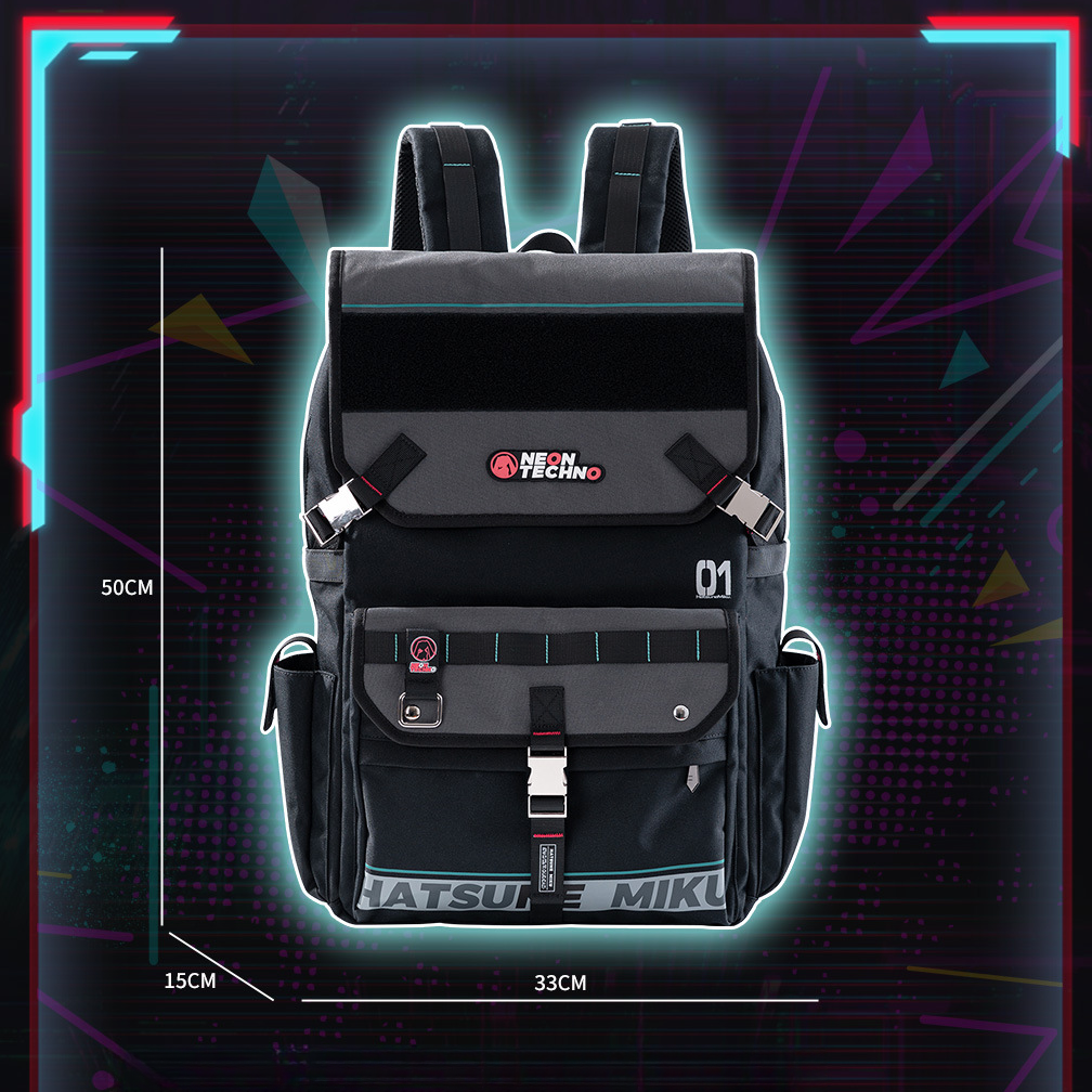 【正版】初音未来霓虹电子乐系列双肩包二次元miku机能风痛包背包,淘宝优惠券,粉丝福利购,淘宝优惠卷