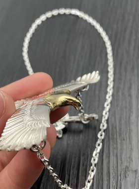 思涵银工坊高桥风格925纯银木村拓哉同款大鹰细角链男女同款项链