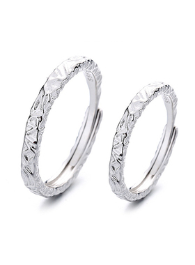 亦几情侣999纯银原创设计戒指