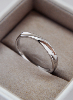 双向奔赴纯银情侣戒指简约拉丝款