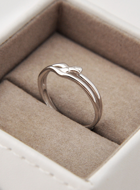 连理枝925纯银情侣文艺情侣戒指