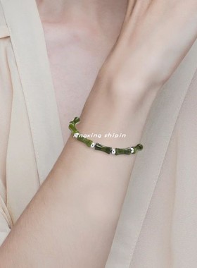 情侣橄榄石镀银国风节节高升手链