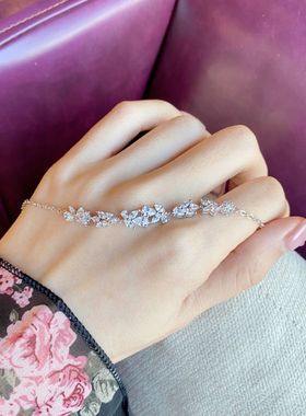 锆石奢华紫藤花个性手链