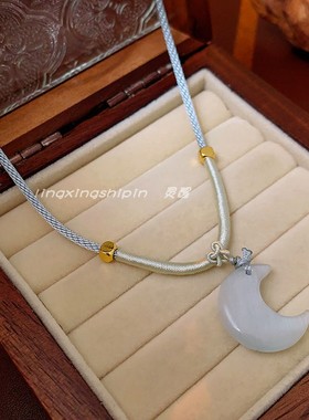 猫眼石琉璃编制绳女时尚百搭项链