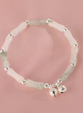 女天山翠钛钢简约竹节手链