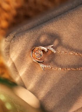 镀18k玫瑰金镶钻轻奢小鹿吊坠