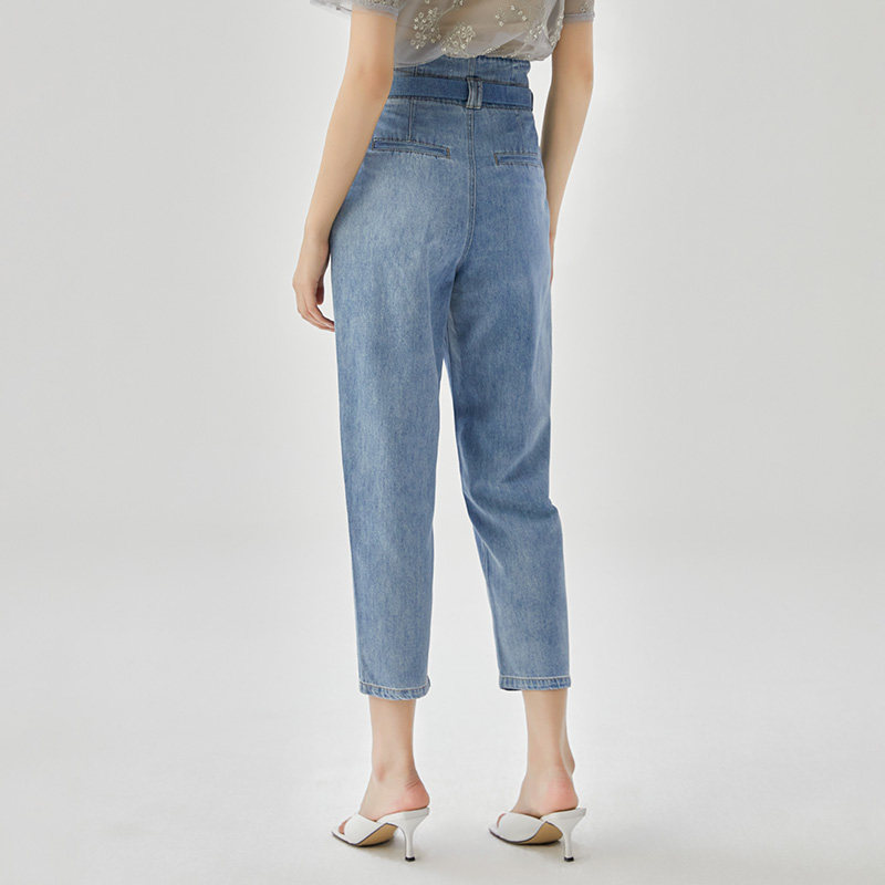 水云间百搭宽松直筒显瘦高腰牛仔裤 sedate牛仔裤