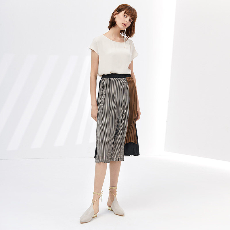 水云间雪纺女夏新款显瘦束腰半身裙 sedate半身裙