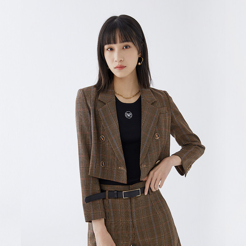 水云间短款女新款复古外套小西服 sedate西装