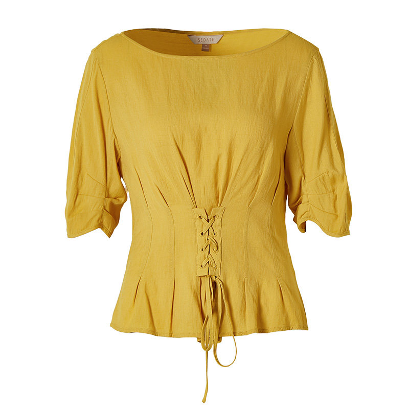 水云间收腰系带纯色2020夏季t恤 sedateT恤