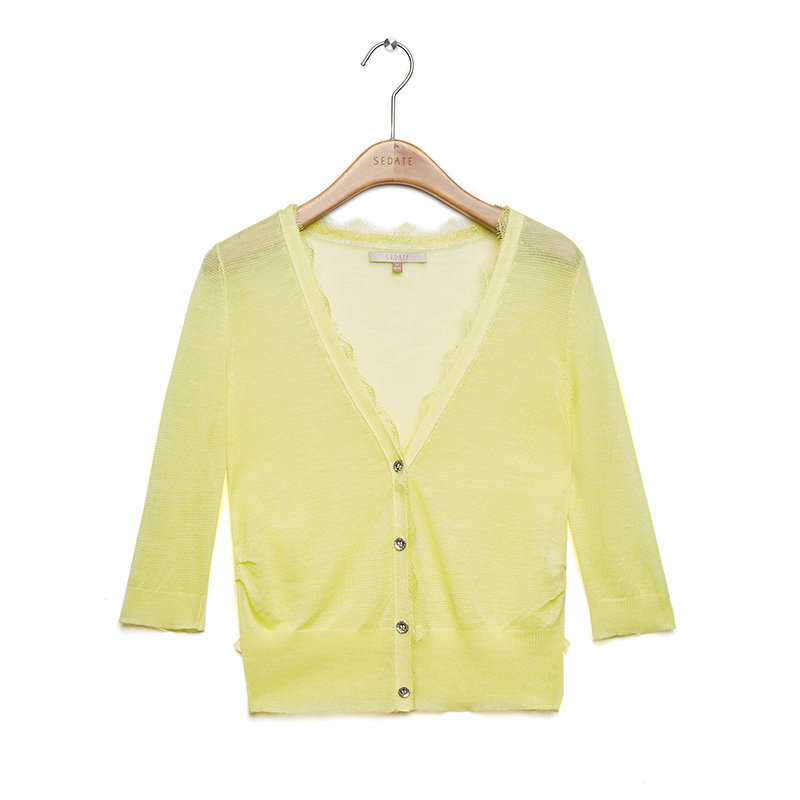 水云间夏季新款麻外套冰丝薄针织衫 sedate毛针织衫