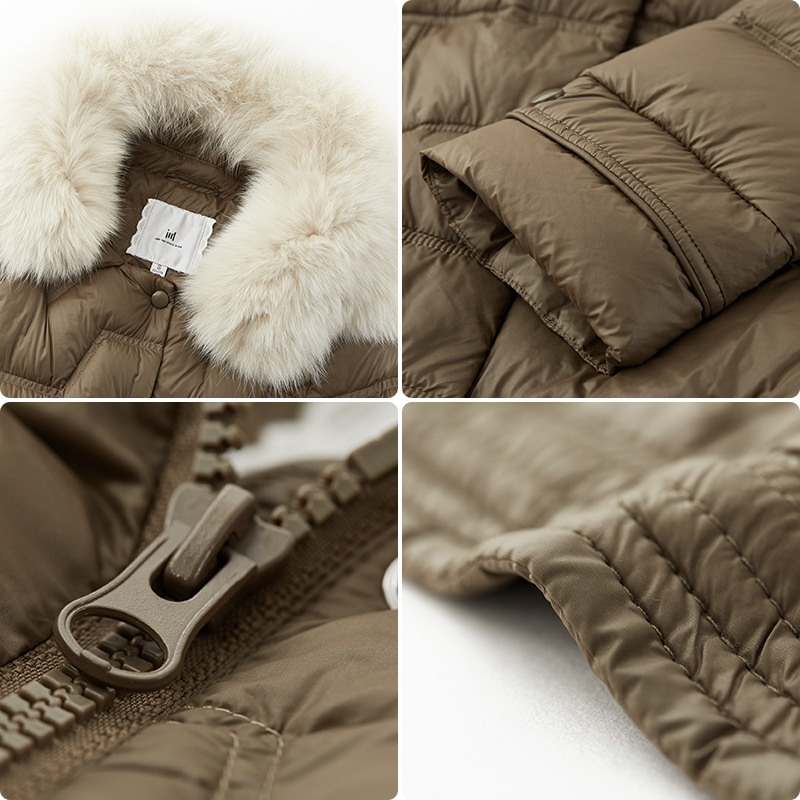 水云间2021新款冬季女装时尚毛领 sedate羽绒服