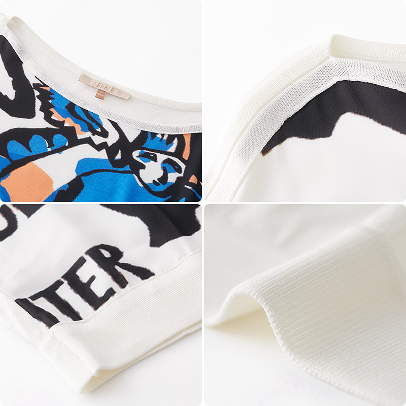 水云间一字领印花毛针织衫2020 sedate毛针织衫