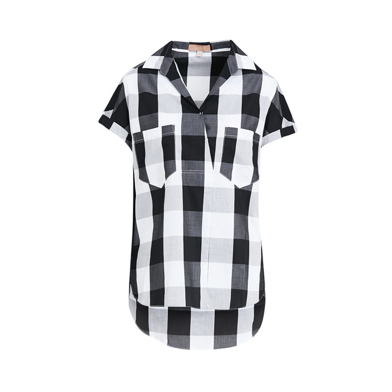 水云间格子衬衣女夏季新款休闲上衣 sedate衬衫