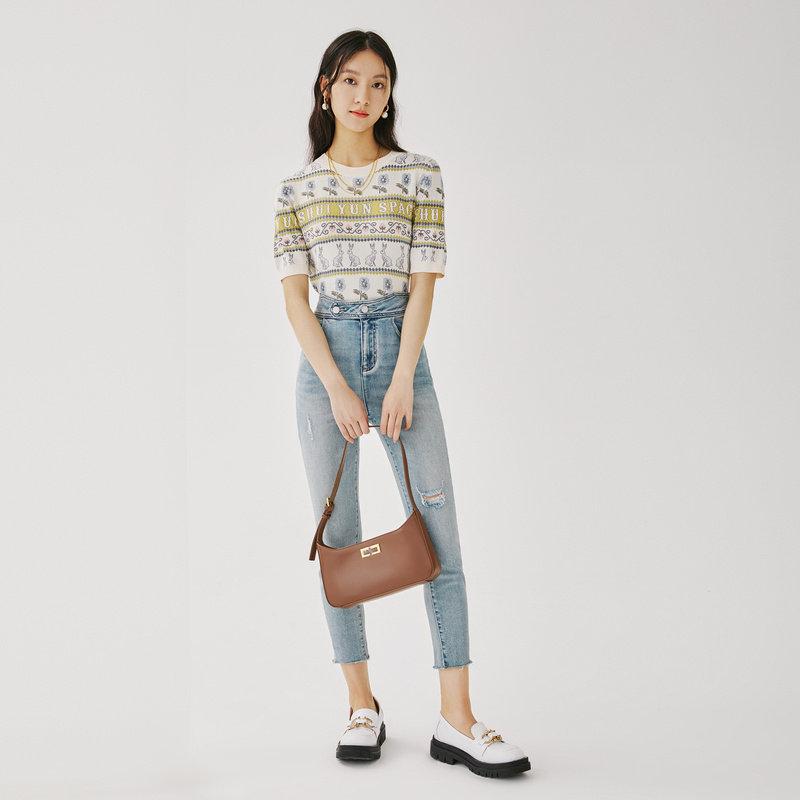 水云间宽松趣味短袖女2022针织衫 sedate毛针织衫