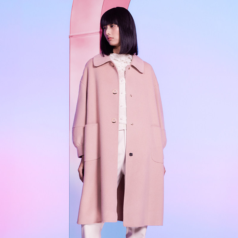 水云间新款羊毛双面女中长款呢大衣 sedate毛呢外套