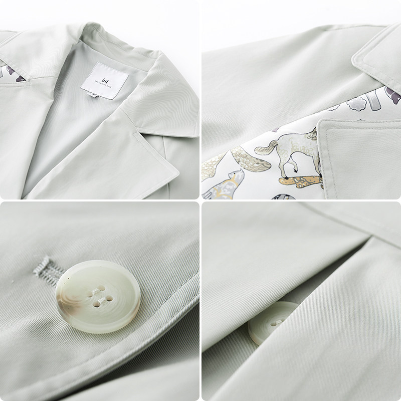 水云间秋季中长款双排扣系带风衣 sedate风衣