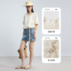 Shuiyunjian retro Zen style puff sleeve top women's short-sleeved v-neck shirt lazy romantic embroidery 2026 summer style